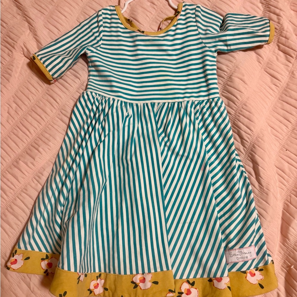 Striped Green and Yellow sweethoney swing dress